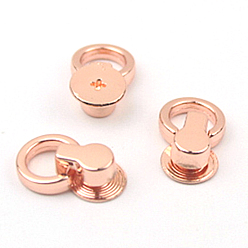 Rose Gold Alloy Round Head Screwback Button, with Screw, Button Studs Rivets for Phone Case DIY, DIY Art Leather Craft, Rose Gold, 1.7x0.65x0.4cm