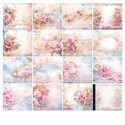 Pink 30 листы винтажной цветочной кружевной бумаги для вырезок, бумажные подушечки, для альбома для вырезок diy, поздравительная открытка, справочная бумага, прямоугольные, розовые, 140x125 мм