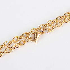 Golden 304 Stainless Steel Cable Chain for Necklace Making, with Lobster Claw Clasps, Vacuum Plating, Golden, 23.6 inch(59.9cm)