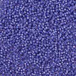 (RR649) Teint Violet Argenté Perles rocailles miyuki rondes, perles de rocaille japonais, (rr 649) albâtre argenté teinté violet, 8/0, 3mm, Trou: 1mm, à propos 422~455pcs / bouteille, 10 g / bouteille