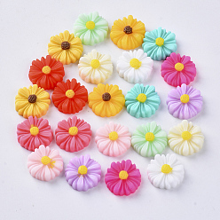 Mixed Color Resin Cabochons, Flower, Mixed Color, 13x4.5mm