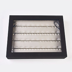 Blanc Présentoirs de pendentif et collier en cuir pu, avec du bois, du plastique et des microfibres, affichage des bijoux, blanc, 32x24.9x6 cm