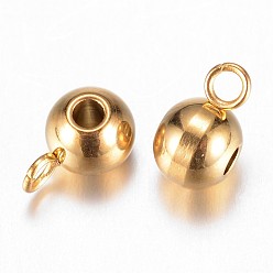 Oro Chapado de iones (ip) 304 astas de tubo de acero inoxidable, fianzas de bucle, perlas de la libertad bajo fianza rondelle, dorado, 9x5x6 mm, agujero: 2 mm