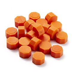 Orange Foncé Sceller les particules de cire, pour cachet de cachet rétro, octogone, orange foncé, 0.85x0.85x0.5 cm environ 1550 pcs/500 g