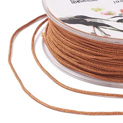 Chocolate Nylon Trim Cord, for Chinese Knot Kumihimo String, Chocolate, 0.5mm, about 40m/roll