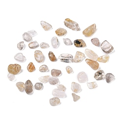 Quartz Rutilated Perles de quartz rutile en or naturel, pas de trous / non percés, puce, 4~14x4~7x2~5mm, environ2272 pcs / 500 g