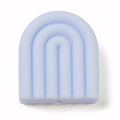Bleu Acier Clair Perles de silicone écologiques de qualité alimentaire, perles à mâcher pour les jouets de dentition, Diy soins infirmiers colliers faisant, bleu acier clair, 19.5x17x6.5mm, Trou: 2.5mm