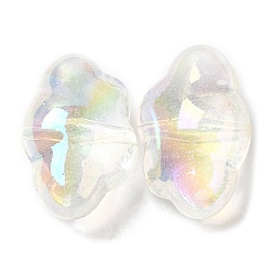 Clair Placage uv perles acryliques irisées arc-en-ciel transparentes, nuage, clair, 26x17x13mm, Trou: 2.1mm