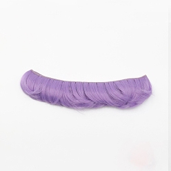 Pourpre Moyen Cheveux de perruque de poupée de coiffure frange courte fibre haute température, pour bricolage fille bjd making accessoires, support violet, 1.97 pouce (5 cm)