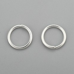 Plata 304 argollas de acero inoxidable, anillos del salto abiertos, plata, 10x1.2 mm, diámetro interior: 8 mm