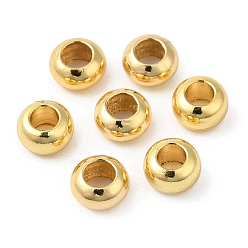 Golden Brass Beads, Cadmium Free & Lead Free, Rondelle, Long-Lasting Plated, Golden, 6x3.5mm, Hole: 2.5mm