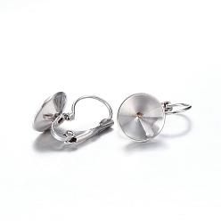 Stainless Steel Color 304 Stainless Steel Leverback Earring Findings, Stainless Steel Color, 18x10.5x11mm