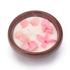 Pearl Pink SaddleBrown Porcelain Candles, Bowl Shaped Smokeless Decorations, with Dryed Flowers, the Box only for Protection, No Supply Again if the Box Crushed, Pearl Pink, 65x31mm, 2pcs/set