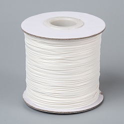 Ivoire Cordon de polyester ciré, cordon perle, blanc crème, 1.5mm, environ 169.51~174.98 yards (155~160m)/rouleau