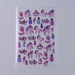 Licorne Autocollants de remplissage (pas d'adhésif au dos), pour la résine UV, fabrication de bijoux en résine époxy, motif de licorne, 150x100x0.1mm