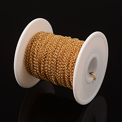 Золотой Ионное покрытие (ip) 304 роликовая цепь из нержавеющей стали, отрыгивающие цепи, несварные, с катушкой, золотые, 2x0.8 мм, около 65.61 футов (20 м) / рулон