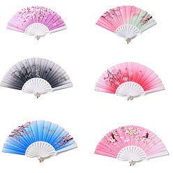 Mixed Color Oriental Fan, With Cloth, Fan, Mixed Color, 420x240mm