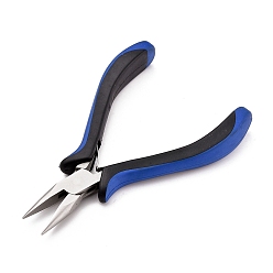 Stainless Steel Color 45# Carbon Steel Jewelry Pliers, Needle Nose Pliers, Ferronickel, Stainless Steel Color, 12.5x8.1x1.7cm