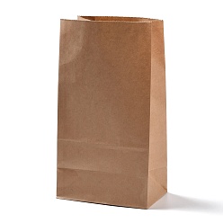 Bois Solide Sacs en papier kraft rectangle, aucun gère, sacs-cadeaux, burlywood, 13x8x24 cm