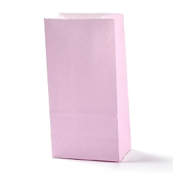 Pearl Pink Rectangle Kraft Paper Bags, None Handles, Gift Bags, Pearl Pink, 9.1x5.8x17.9cm