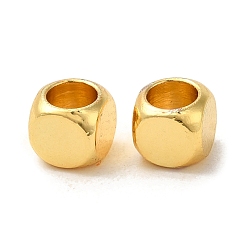 Real 18K Gold Plated Brass Beads, Long-Lasting Plated, Cube, Real 18K Gold Plated, 5x5x5mm, Hole: 3mm