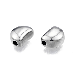 Stainless Steel Color 304 Stainless Steel Beads, Bean, Stainless Steel Color, 9x12x5.5mm, Hole: 2mm
