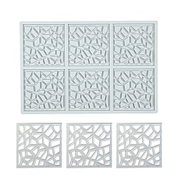 Gainsboro Geometric Pattern Square DIY Silicone Molds, Fondant Molds, Resin Casting Molds, for Chocolate, Candy, UV Resin & Epoxy Resin Craft Making, Gainsboro, 197x133x20mm
