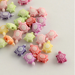 Mixed Color Craft Style Acrylic Beads, Tortoise, Mixed Color, 11.5x8x5mm, Hole: 2mm, about 2400pcs/500g