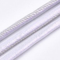 Lilac PU Leather Cords, Lilac, 5~6mm, about 5.46 yards(5m)/roll