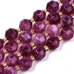 Medium Orchid Natural Dolomite Beads Strands, Faceted, Dyed, Round, Medium Orchid, 8x8mm, Hole: 1.2mm, about 33pcs/strand, 15.16 inch~15.35 inch(38.5cm~39cm)