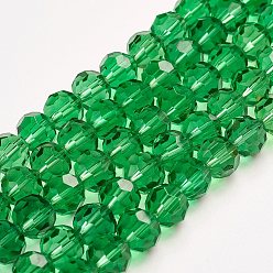 Verde Lima Hilos de cristal de imitación de austria, aaa grado, ronda facetas, verde lima, 8 mm, agujero: 0.9~1 mm, sobre 50 unidades / cadena, 15.7 pulgada