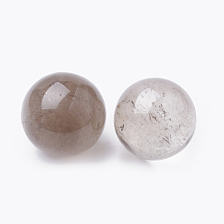 Quartz Décorations naturelles de quartz fumé, ronde, 30~35mm