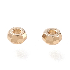 Real 18K Gold Plated Brass Spacer Beads, Long-Lasting Plated, Faceted Rondelle, Real 18K Gold Plated, 3.5x2mm, Hole: 1.4mm