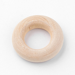 Papaya Látigo Anillos de unión de madera sin terminar, anillos de madera de macramé natural, anillo, PapayaWhip, 24x6 mm, agujero: 12 mm