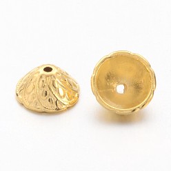 Oro Casquillas de estilo tibetano, cono, sin plomo y cadmio, dorado, 11x5 mm, agujero: 1 mm
