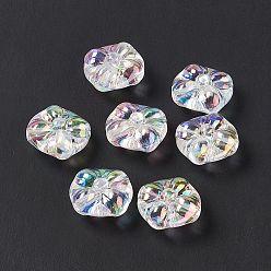 Clear AB Transparent Acrylic Beads, AB Color, Flower, Clear AB, 20x20.5x11mm, Hole: 2.8mm