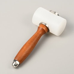 Chocolate Stainless Steel Leathercraft Hammer, Double-end, with Nylon Hammer Head, Chocolate, 19x7.95cm