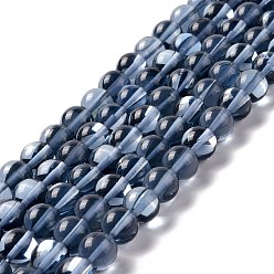 Bleu De Prusse Brins synthétiques de perles de lune, ronde, null, 10mm, Trou: 1mm, Environ 37~39 pcs/chapelet, 14.76''~14.96'' (37.5~38 cm)