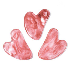 Cherry Quartz Glass Cherry Quartz Glass Gua Sha Boards, Scraping Massage Tools, Gua Sha Facial Tools, Heart, 81~84x58~60x7~8mm