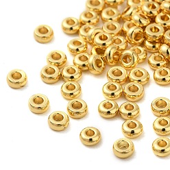 Oro Latón redondo plana granos del espaciador, dorado, 3x1.5 mm, agujero: 1 mm