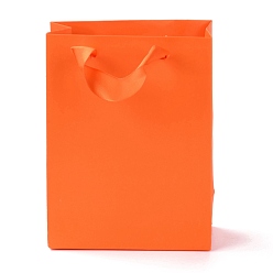 Naranja Rojo Bolsas de papel rectangulares, con asas, para bolsas de regalo y bolsas de compras, rojo naranja, 16x12x0.6 cm