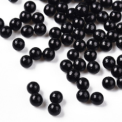 Black Imitation Pearl Acrylic Beads, No Hole, Round, Black, 2.3mm, about 10000pcs/bag