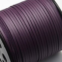 Purple Faux Suede Cord, Faux Suede Lace, One Side Covering with Imitation Leather, Purple, 2.7x1.4mm, about 98.42 yards(90m)/roll