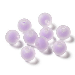 Lilas Perles acryliques transparentes, givré, Perle en bourrelet, ronde, lilas, 8x7mm, Trou: 2mm, environ: 1724 pcs / 500 g