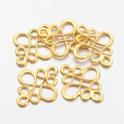 Golden Tibetan Style Links connectors, Cadmium Free & Lead Free , Chinese knot, Golden, 22x18.5x1mm, Hole: 2.5x3mm