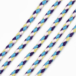 Разноцветный Полиэстер плетеные шнуры, красочный, 2 мм, о 100 ярд / пучок (91.44 м / пучок)
