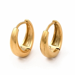 Real 18K Gold Plated 316 Stainless Steel Hoop Earrings for Women, Real 18K Gold Plated, 15x14x5mm, Pin: 1mm
