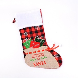 Colorido Bolsas de regalo de calcetines de navidad, para adornos navideños, letras de palabras a santa, colorido, 53x26x0.7 cm