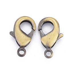 Brushed Antique Bronze Eco-Friendly Brass Lobster Claw Clasps, Parrot Trigger Clasps, Lead Free & Cadmium Free, Brushed Antique Bronze, 19x10x4mm, Hole: 2mm