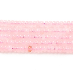 Розовый Кварц Природного розового кварца нитей бисера, рондель, класс АА, 4x2 мм, отверстие : 0.6 мм, около 177 шт / нитка, 15.35~15.43'' (39~39.2 см)